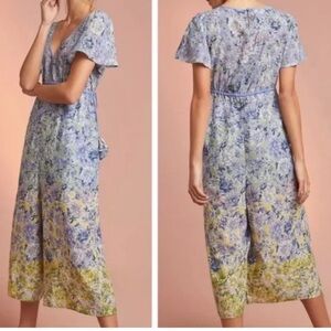 Anthropologie Romerio Sleep Jumpsuit, multicolor floral design, Size Small